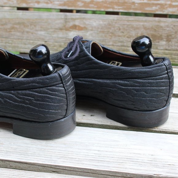Vtg Dack's Black “Baffin Seal” Leather Derby, Men's 10 D, Made in Canada, EUC - Picture 5 of 12